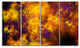 Cloudy Orange Starry Fractal Sky, Abstract Canvas Art Print, 48"x28", 4 Panels