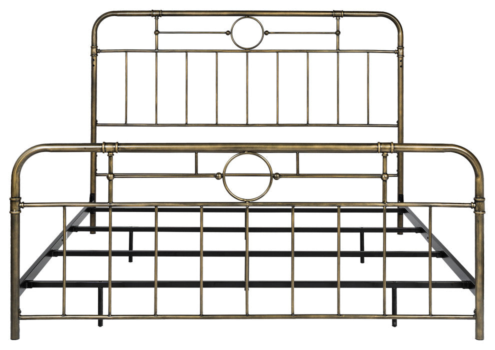 Antiqua Metal Pipe King Bed - Bronze