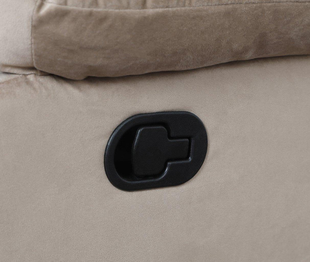 Callan Contemporary Microfiber Recliner Loveseat Beige