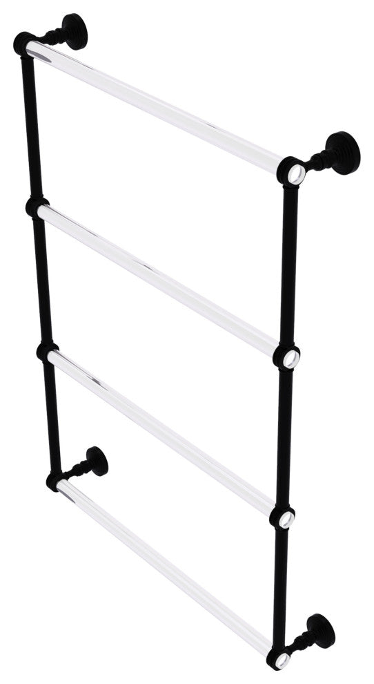 Pacific Grove 4 Tier 24" Ladder Towel Bar with Dotted Accents, Matte Black
