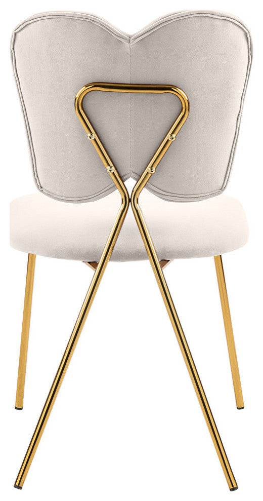Angel Velvet Dining Chair (Set of 2), Cream