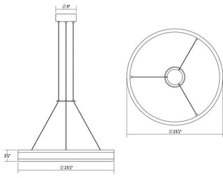 Sonneman 2303 Double Corona 24"W Integrated LED Ring Chandelier - Satin Black