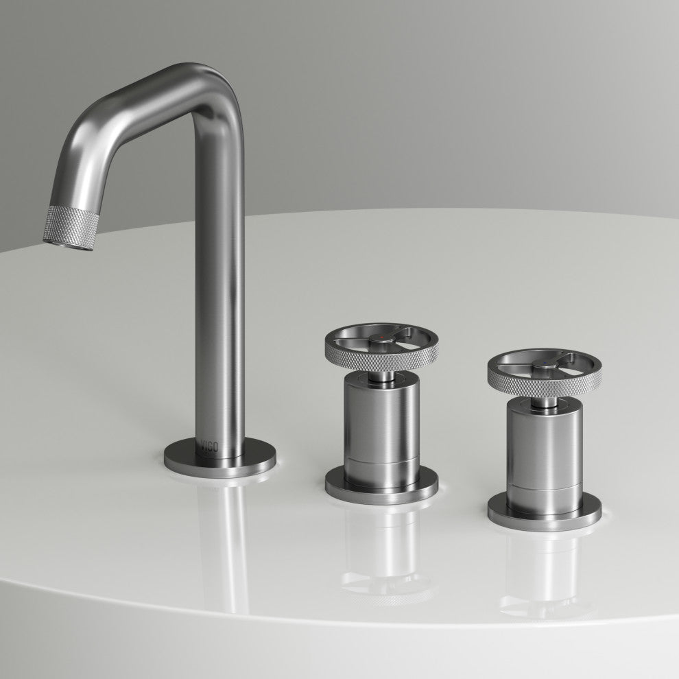 VIGO Cass 8" H 2-Handle Widespread Bathroom Faucet, Brushed Nickel