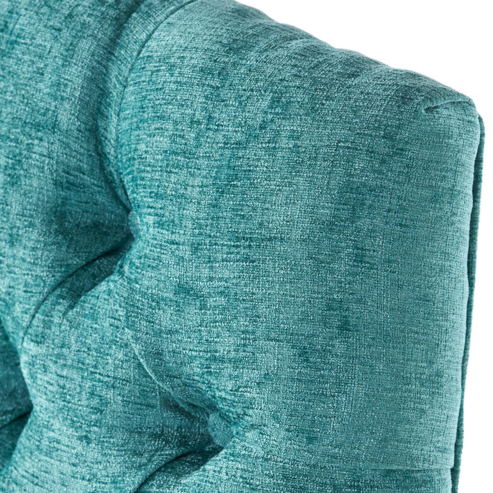 GDF Studio Clark Soft Fabric Dining Chairs, Set of 2, Teal Green