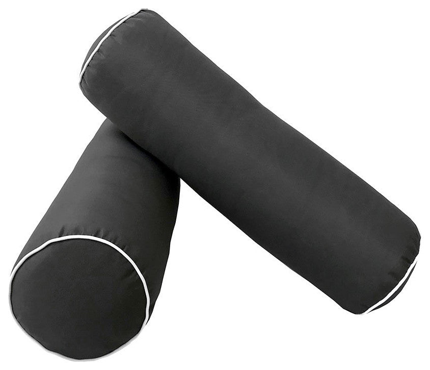 S6 Twin-XL Contrast Trim Mattress Bolster Pillow Outdoor Slip Cover ONLY AD003