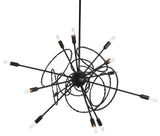Olympus 12-Light Starburst Pendant, Black Finish, Standard Overall Height