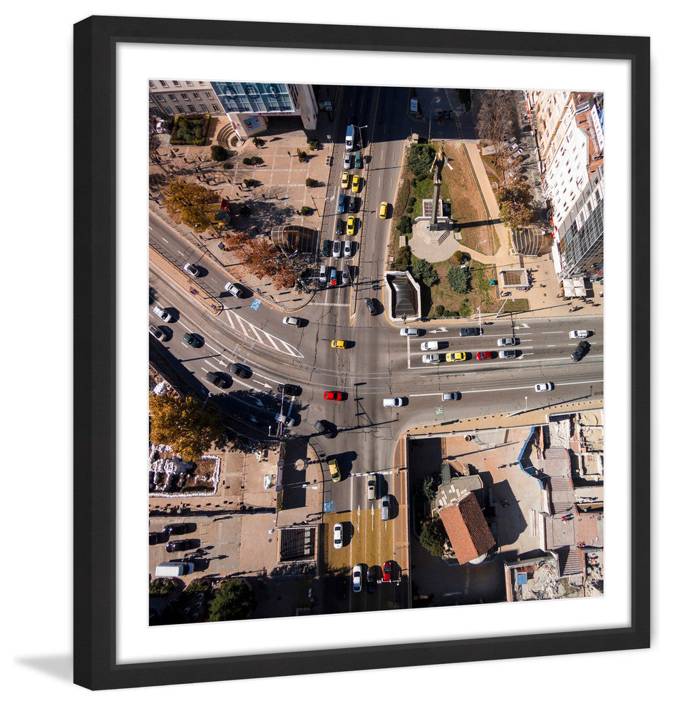 "Midday Traffic" Framed Painting Print by Karolis Janulis