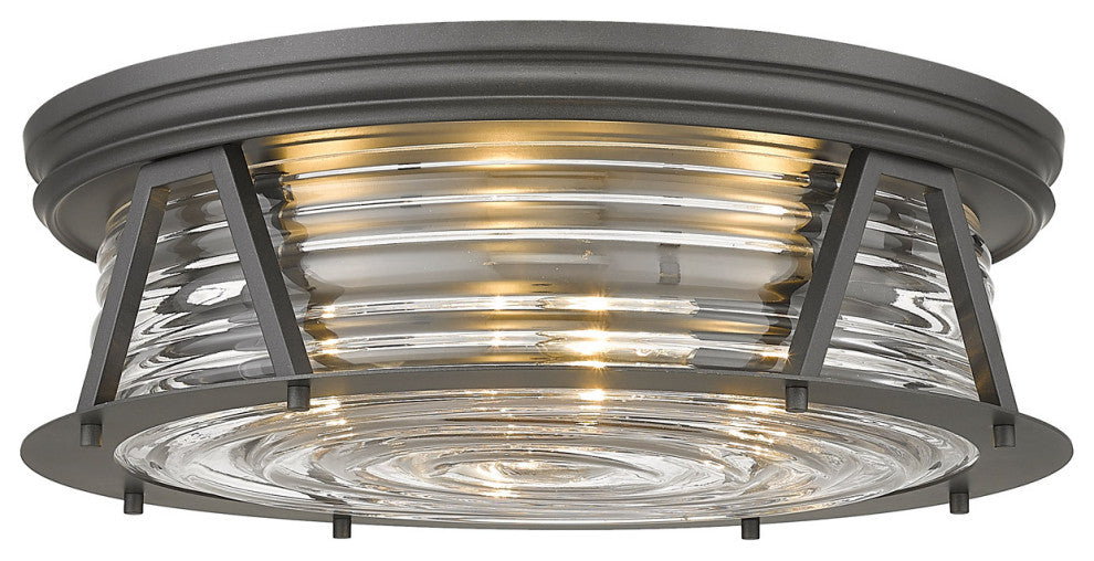 Zlite 491F4-BRZ 4-Light Flush Mount, Clear