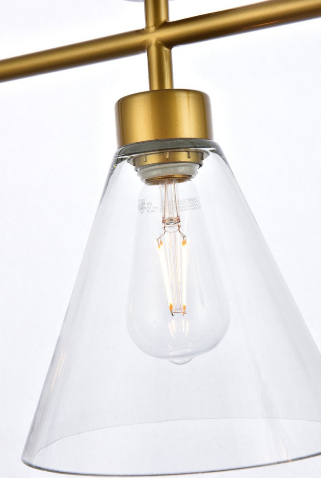 Mira 3-Light Brass Pendant