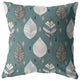20 Pine Green Leaves Suede Decorative Throw Pillow