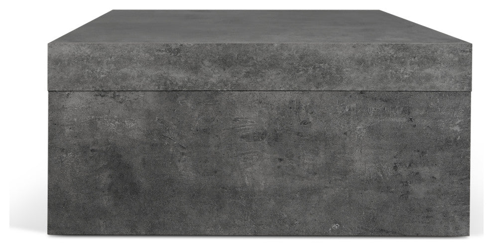 Modern Low Coffee Table, Gray and Black Layers, Faux Concrete