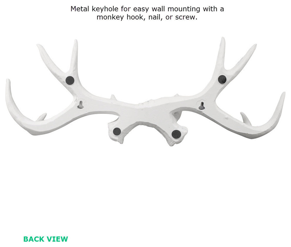 Faux Antler Hooks Necklace Rack, White