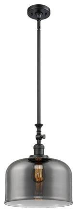 X-Large Bell 1-Light Mini Pendant, Matte Black, Plated Smoke