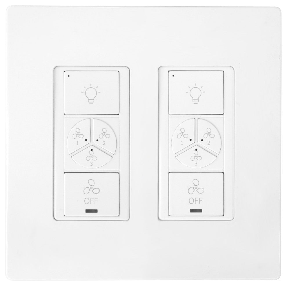 CARRO Smart Switch, 2 in 1 Fan Speed Control and Light On/Off Switch, 2 Gang