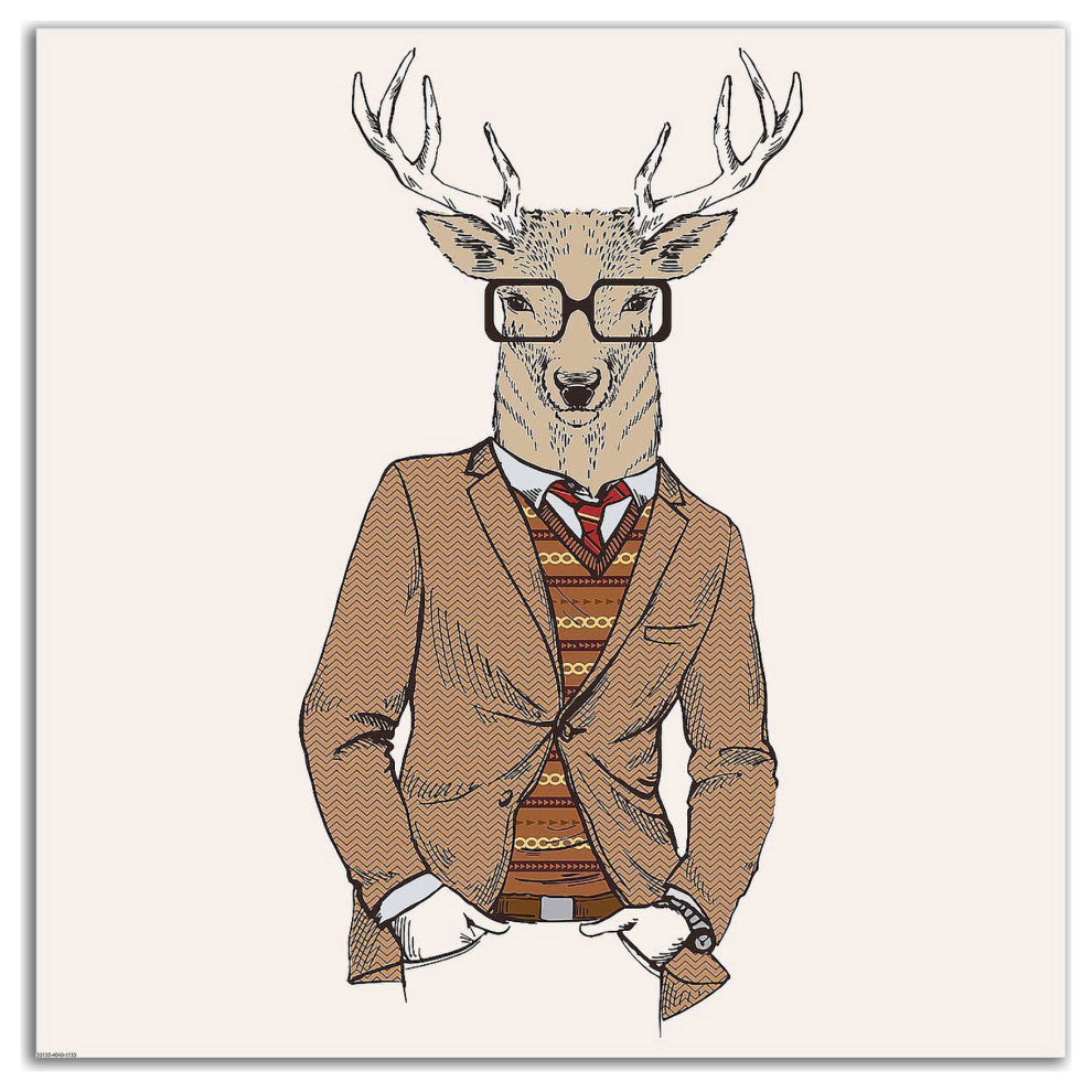 "Deer-man 1" by GraphINC, Print on Canvas, 24"x24"