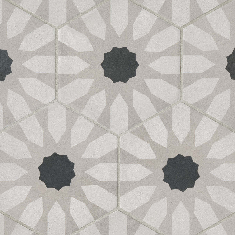 Bedrosians Allora Hexagon Matte Porcelain Tile 8.5"x10", Fiore