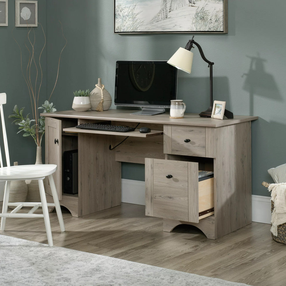 Classic Desk, Rectangular Top With Storage Drawers & Pull Handles, Laurel Oak