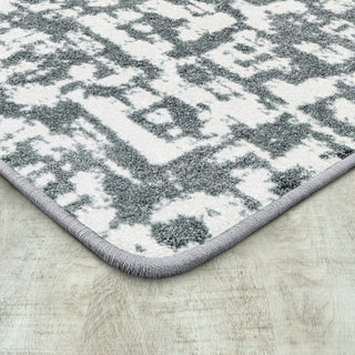 Joy Carpets WorkSpace Block Print Area Rug, Cloudy, 3'10" X 5'4"