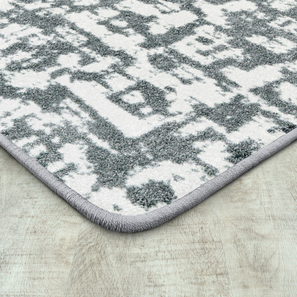 Joy Carpets WorkSpace Block Print Area Rug, Cloudy, 3'10" X 5'4"