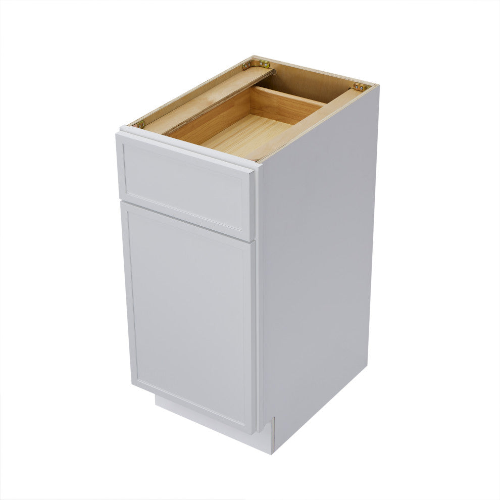 Vanity Art Birch Plywood Single Base Storage Cabinet, White, 15"