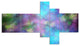 Perfect Blue Purple Starry Sky, Abstract Canvas Art Print, 60"x32", 5 panels