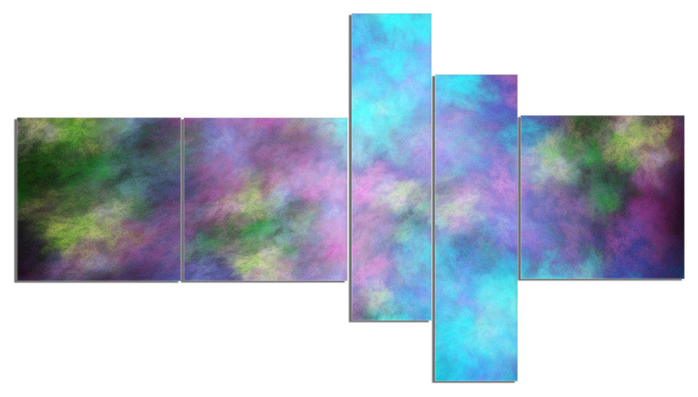 Perfect Blue Purple Starry Sky, Abstract Canvas Art Print, 60"x32", 5 panels