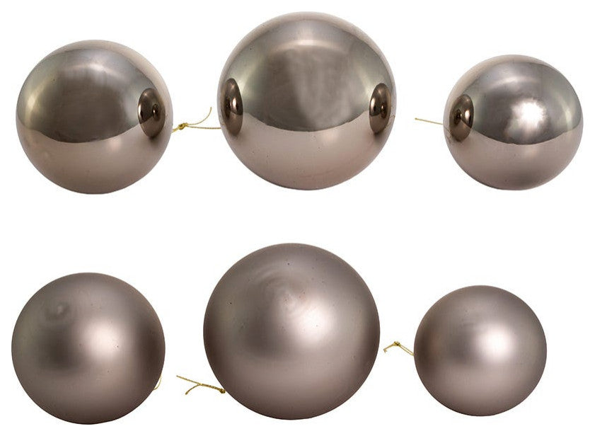 60-80MM Shiny and Matte Pewter Glass Ball Ornaments, 20-Piece Set