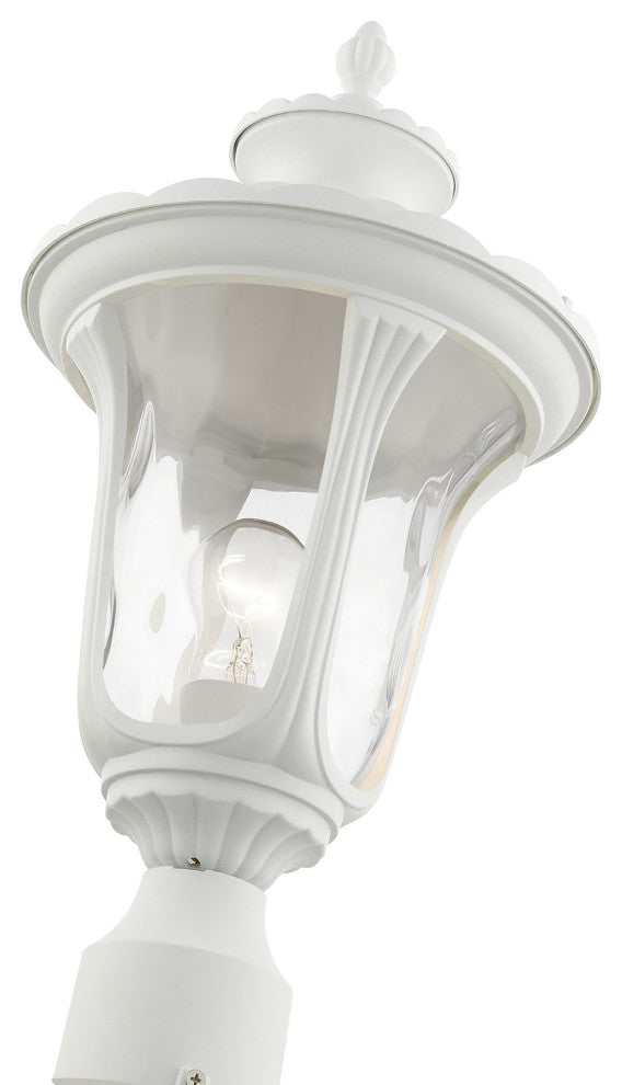 Textured White Traditional, Victorian, Sculptural, Outdoor Post Top Lantern