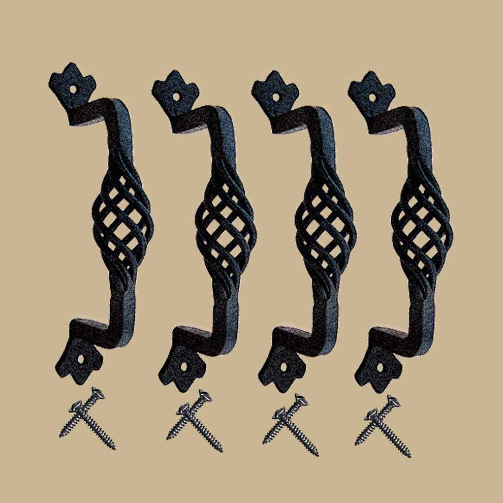 Door Pull Wrought Iron Birdcage 5 1/4" L x 1 3/4" Proj. Pack of 4