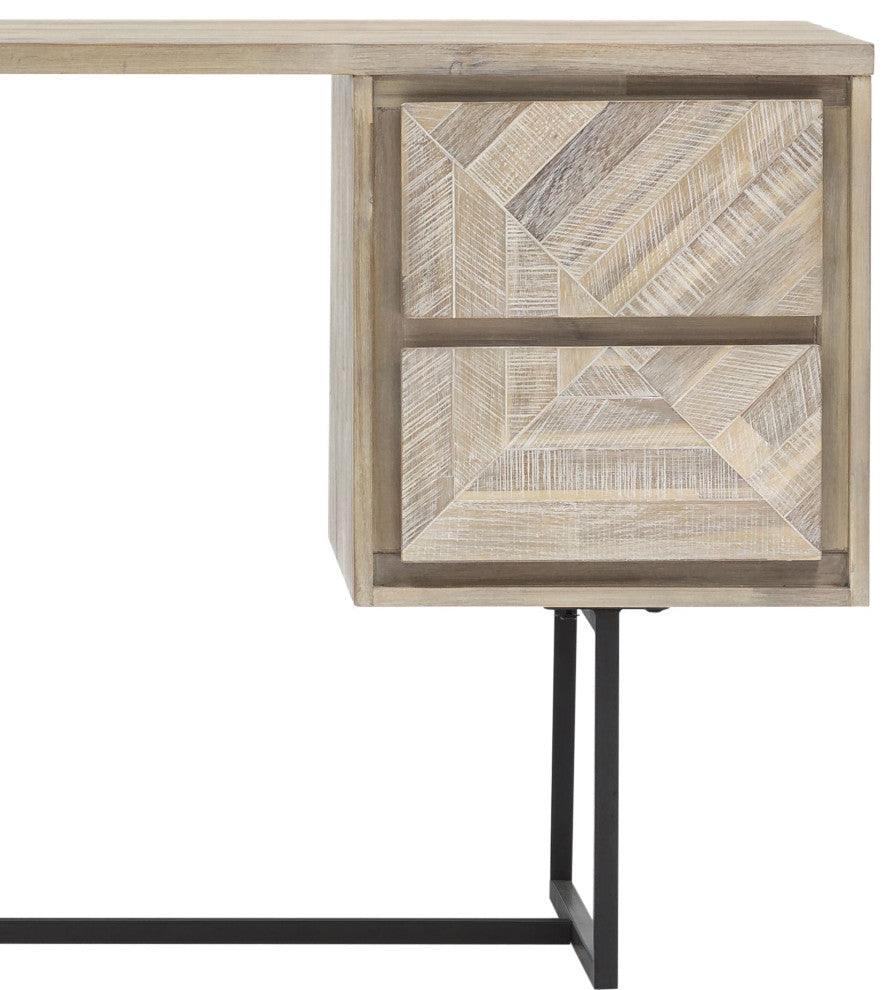 Peridot 2 Drawer Desk, Natural Acacia Wood