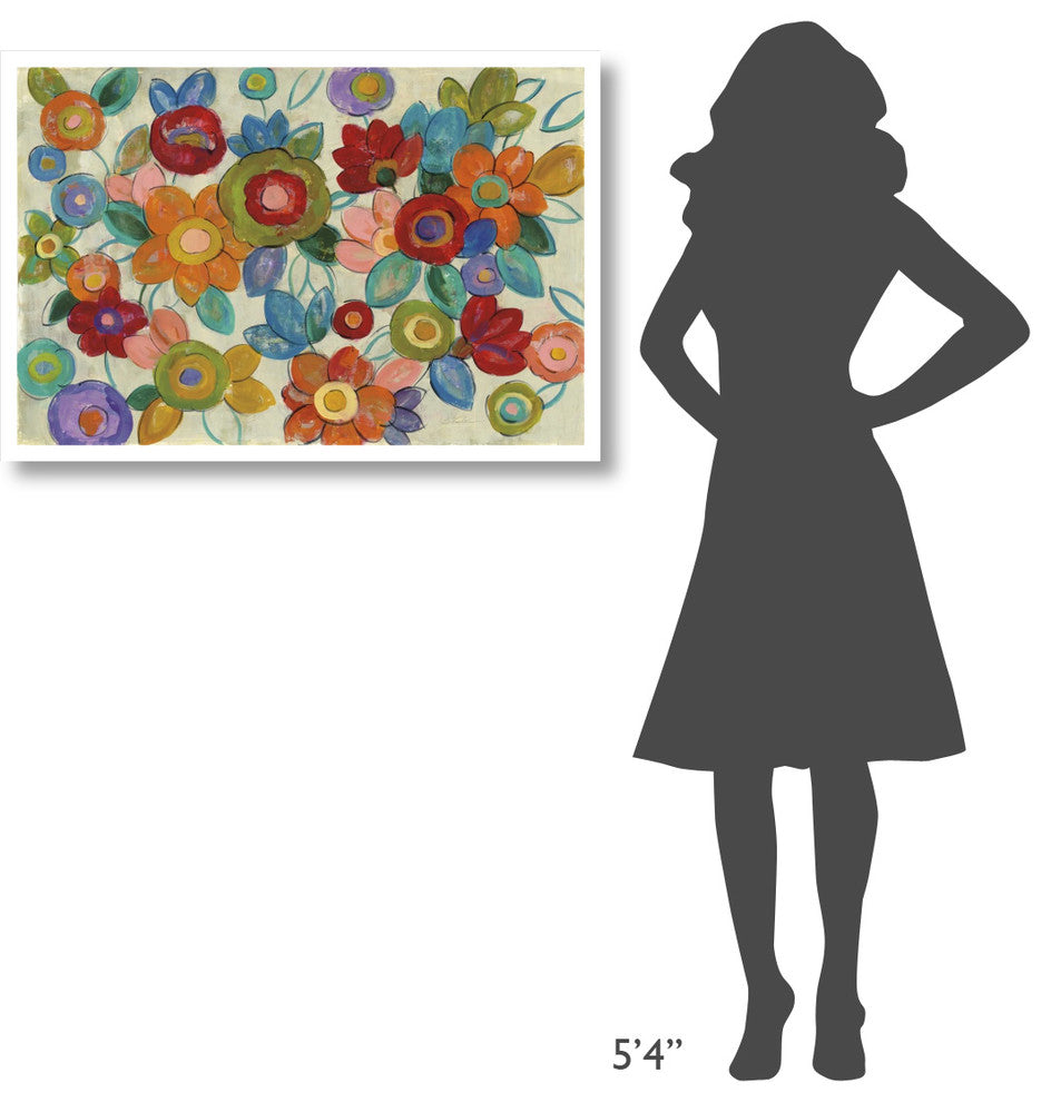 "Decorative Flowers" Digital Paper Print by Silvia Vassileva, 38"x26"
