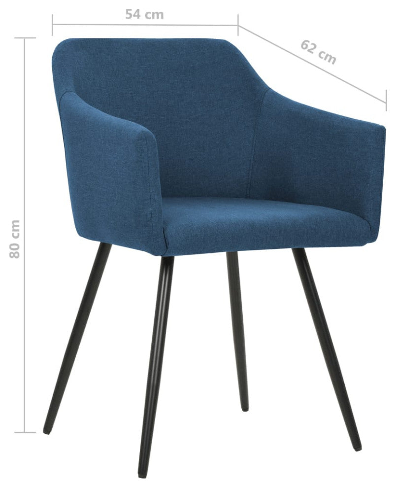 vidaXL Dining Chairs 6 pcs Blue Fabric