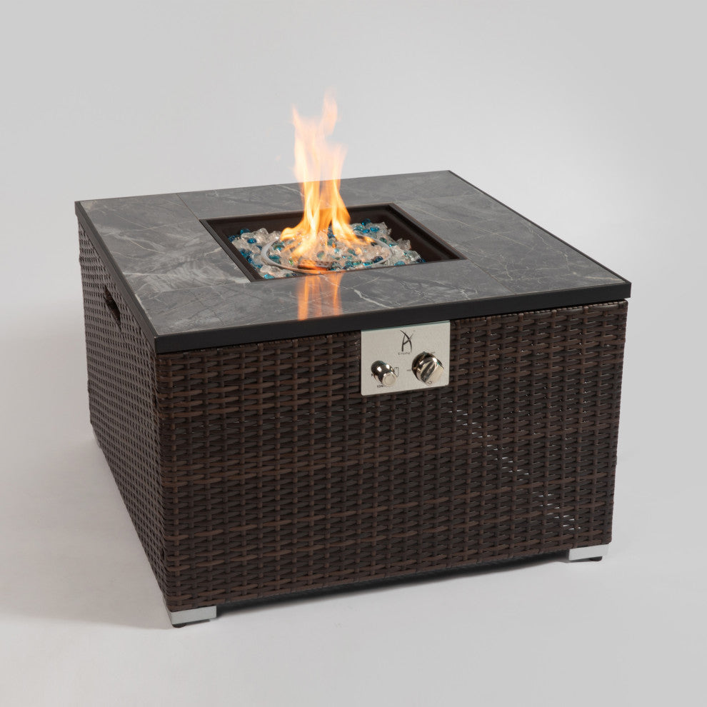 32in Square Fire Tableï¼Œ50000BTU Outdoor Fire Pit Table