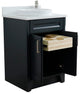 25" Single Sink Vanity, Dark Gray Finish With Engineered Stone Top, Round Sink