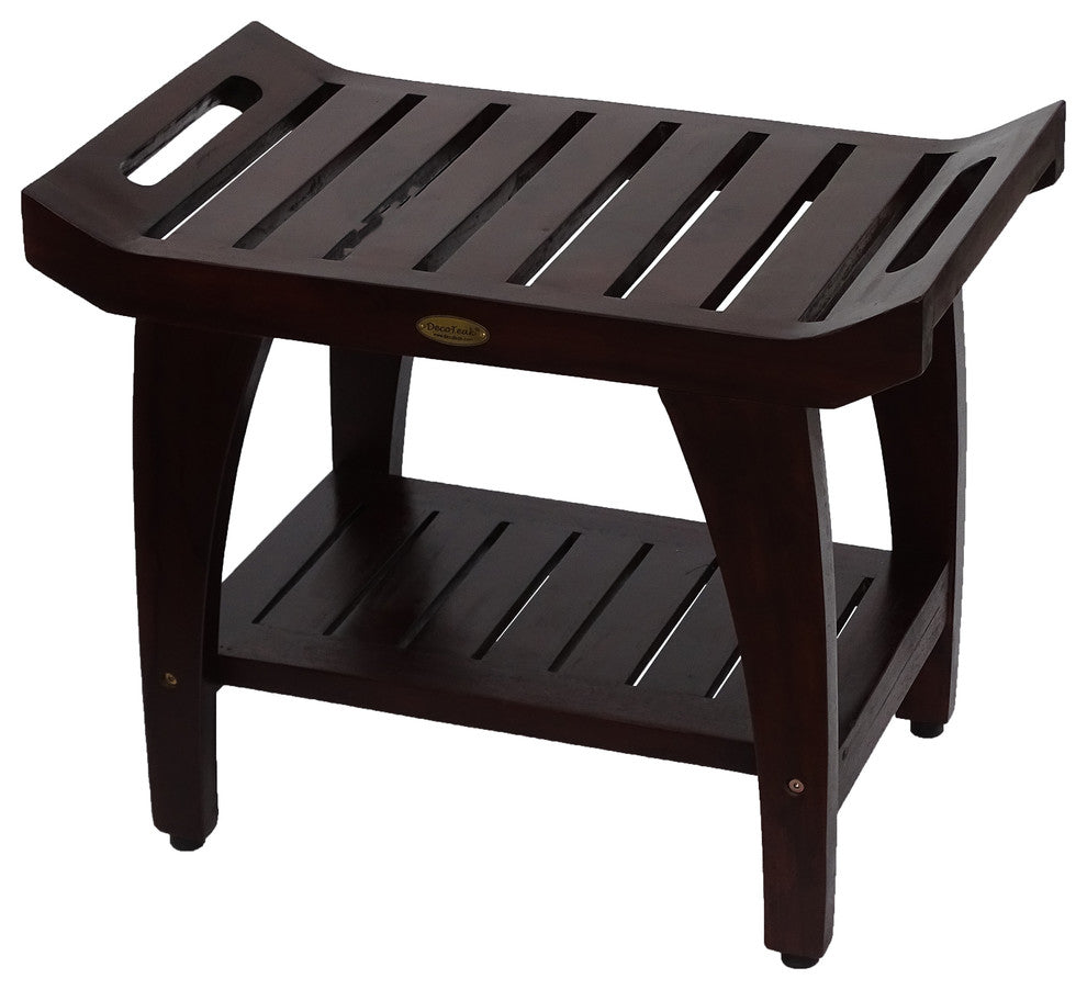 Tranquility Eastern Style Shower Bench With LiftAid Arms, 24"x18"