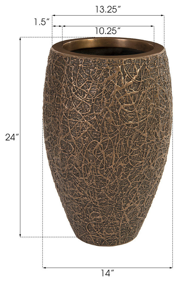String Theory Planter, Bronze, Small