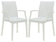 LeisureMod Weave Mace Indoor/Outdoor Chair With Arms, Set of 2