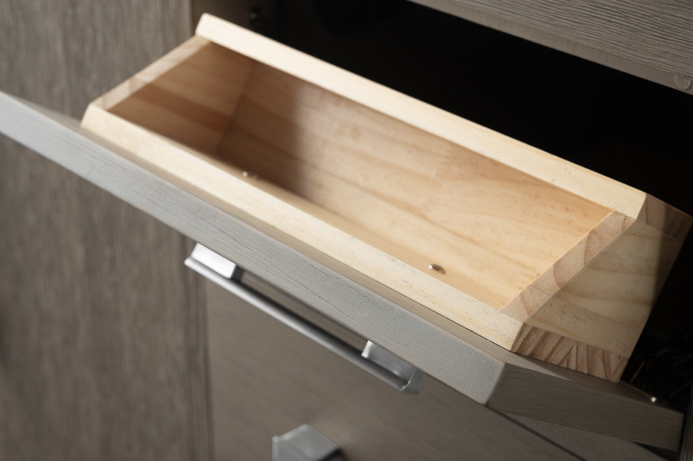 Vanity Art Bathroom Vanity With Sink, Driftwood Gray, 42", Single Sink, Brushed Nickel