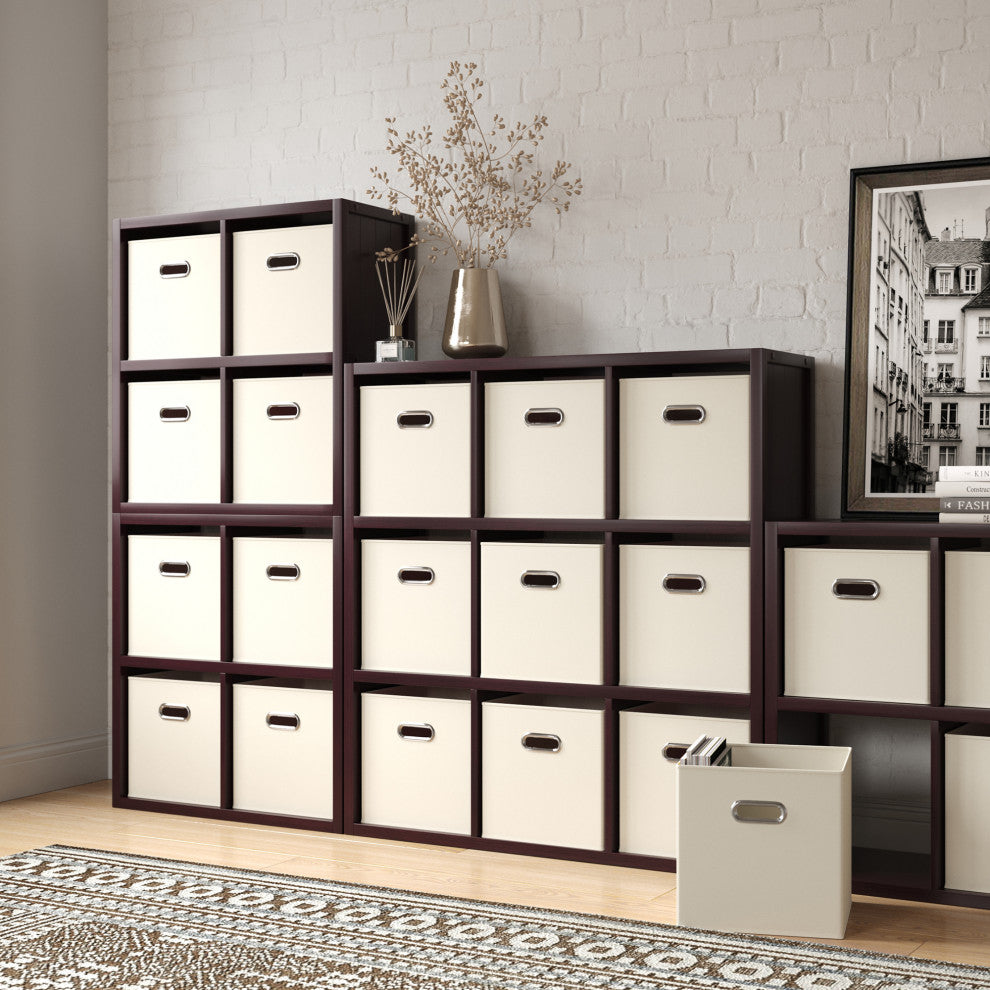 Solid Wood 4 Cube Storage Organizer, Espresso