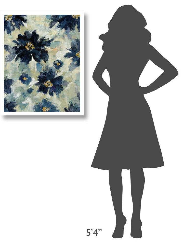"Inky Floral II" Digital Paper Print by Silvia Vassileva, 24"x30"