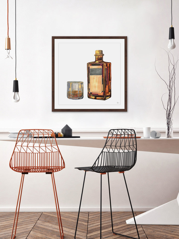 "Bourbon Time" Framed Painting Print, 32"x32"