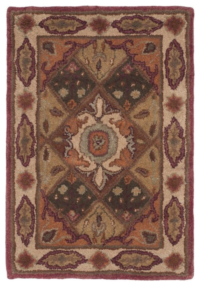 Safavieh Heritage 8' X 10' Hand Tufted Wool Pile Rug in Rust and Ivory