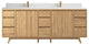 Madison Teak 84 Double Sink Bath Vanity in Light Natural 1.5" White Quartz