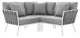 Outdoor Patio Aluminum Outdoor Patio Aluminum Small Sectional Sofa White Gray