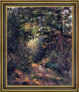 Camille Pissarro Autumn Path in the Woods Framed Premium Canvas Print, 20"x25"