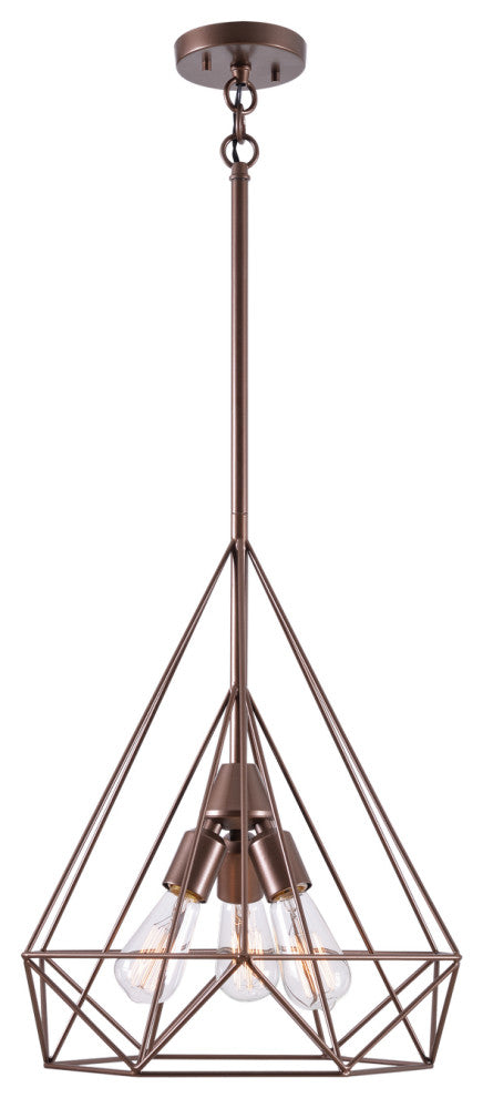 Kenroy 93588VC 3-Light Pendant, Pyramid