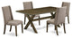 5-Piece Set, 4 Parson Chair and Dining Table With Jacobean Table Top-Jacobean