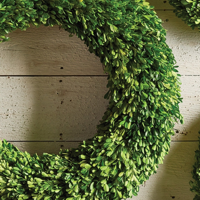 Round 30 in English Boxwood Wreath Topiary Greenery Natural Classic Hanging Door
