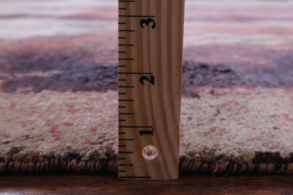 7' 10" X 9' 10" Wool and Silk Abstract Handmade Rug Q9051