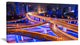 Colorful City Overpass at Night, Cityscape Canvas Art Print, 32"x16"